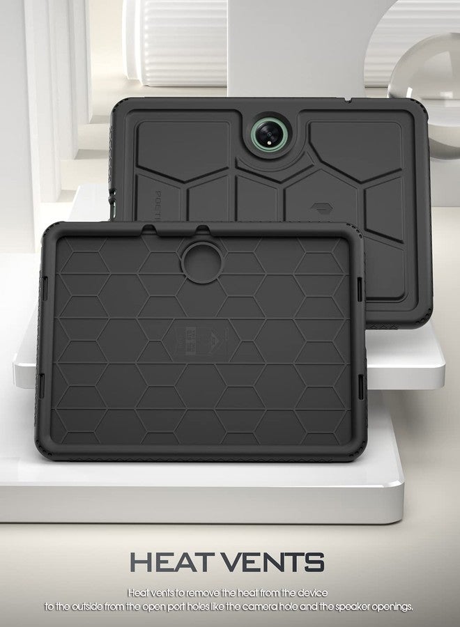 بويتيك جراب Poetic TurtleSkin لجهاز OnePlus Pad مقاس 11.61 بوصة (2023)، جراب سيليكون متين مقاوم للصدمات وآمن للأطفال، أسود اللون - Image 2